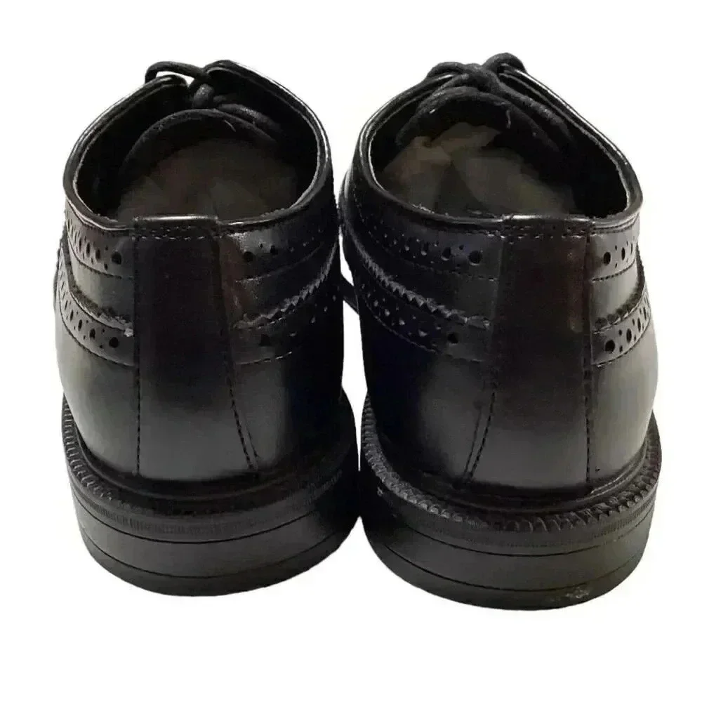 Stafford Wingtip Men 8.5 M Vegan Lace Up Oxford Dress Shoes Black Brogue Derby